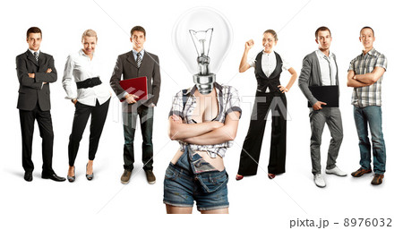 Business Team With Lamp Head 8976032