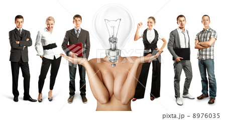 Business Team With Lamp Head Business Team With Lamp Head 8976035