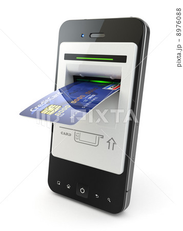 Mobile banking. Mobile phone as atm and credit card. 8976088