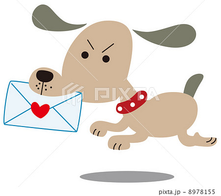 メールを運ぶ犬のイラスト素材