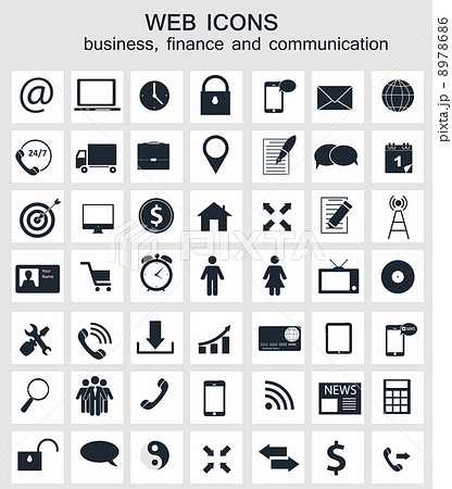 Different business, finance and communication icons vector illus 8978686