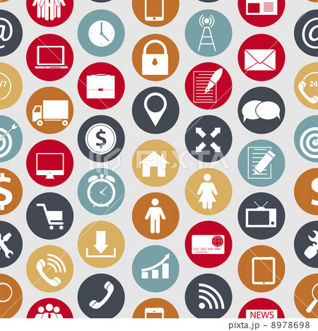 Different business, finance and communication icons seamless pat 8978698