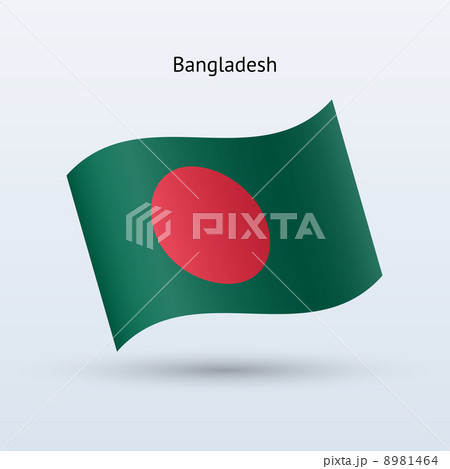 Bangladesh flag waving form. Vector illustration. 8981464