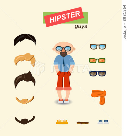 Hipster guys fashion set 8981564