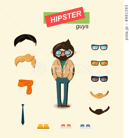 Hipster guys fashion set 8981565
