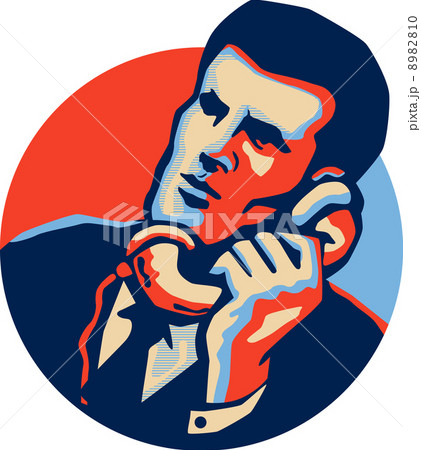 Businessman Talk Telephone Retro 8982810
