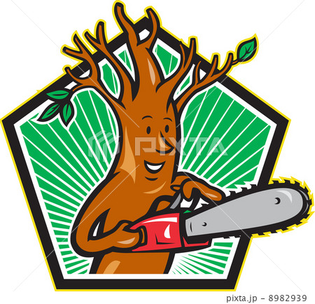 Tree Man Arborist With Chainsaw Tree Man Arborist With Chainsaw 8982939