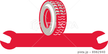Tire With Spanner Wrench Retro 8982940