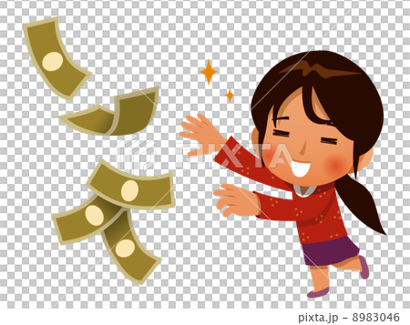 お金を追いかける女性 8983046