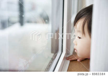 窓の外を見る子 8983384