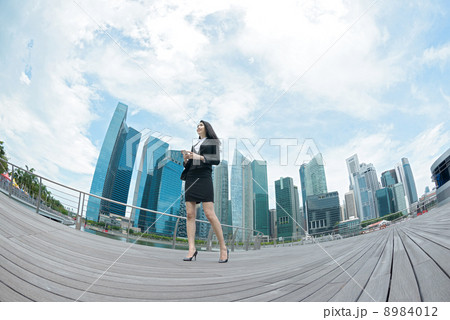 Young Office Lady Fisheye Cityscape Young Office Lady Fisheye Cityscape 8984012