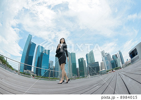 Young Office Lady Fisheye Cityscape Young Office Lady Fisheye Cityscape 8984015