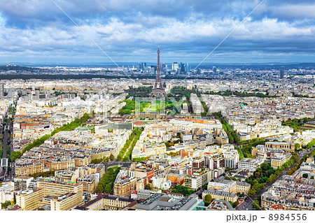 Panorama of Paris from the Montparnasse Tower. France(District 8984556