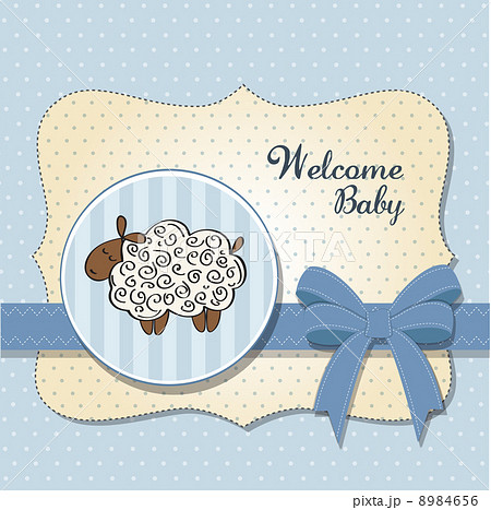 cute baby shower card with sheep 8984656