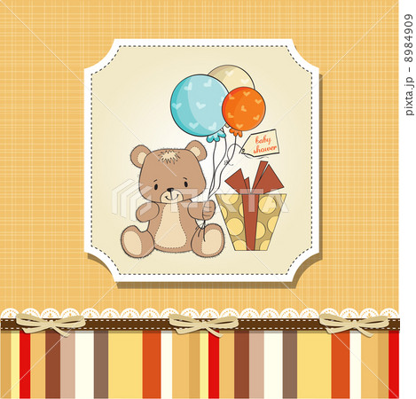 baby shower card with cute teddy bear baby shower card with cute teddy bear 8984909