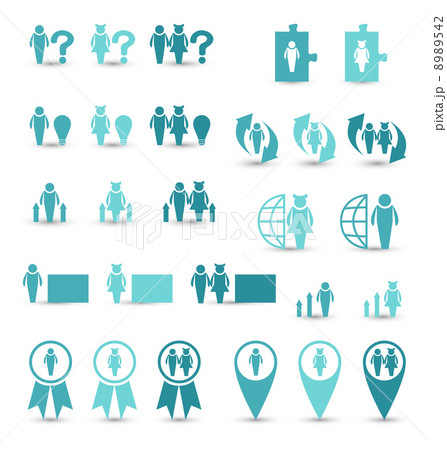 Set business icons, management and human resources 8989542