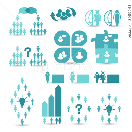Set business icons, management and human resources