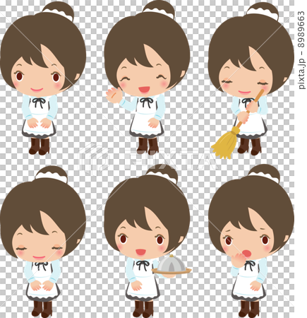 仕事をする若いメイドの女性 8989663