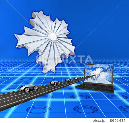 パソコンから警察徽章のイメージ パソコンから警察徽章のイメージ 8991435