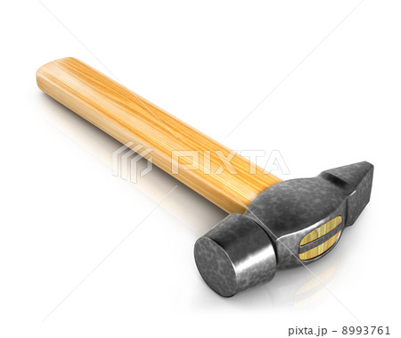Classic hammer, in perpective, isolated Classic hammer, in perpective, isolated 8993761