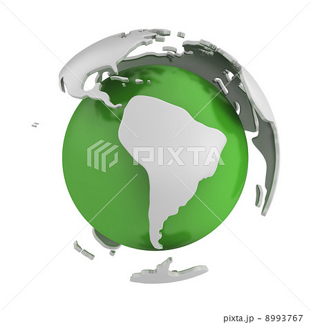 Abstract green globe, South America part 8993767