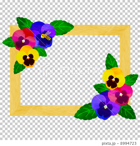 パンジーのフレームのイラスト素材