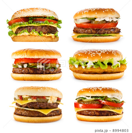 set of various hamburgers set of various hamburgers 8994803