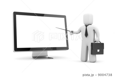 Businessman pointing to monitor 9004738