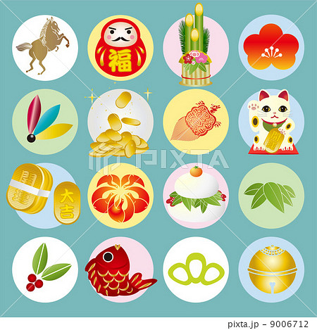 お正月小物のイラスト素材