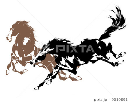 日本画　馬 9010891