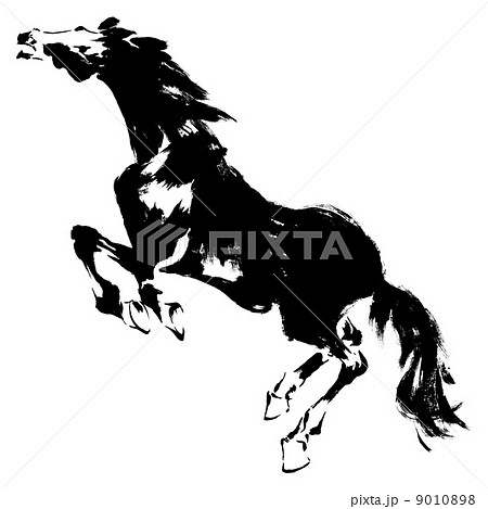 Japanese Painting Horse Stock Illustration