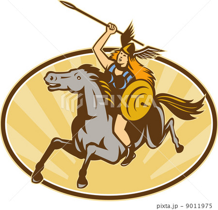 Valkyrie Riding Horse Retro 9011975