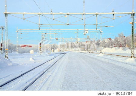 Winter Railroad platform 9013784