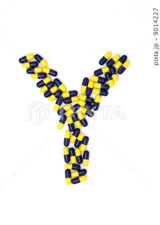 The letter Y alphabet made of medical capsules 9014227
