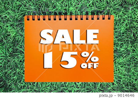 15% Sale sign on grass background 15% Sale sign on grass background 9014646