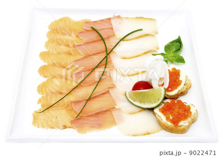 Sliced caviar sandwiches on white background 9022471