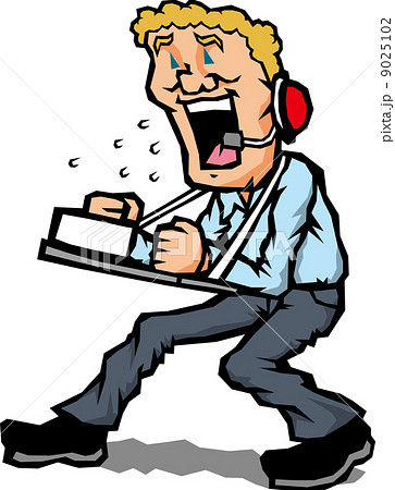 実況アナウンス 外国人のイラスト素材