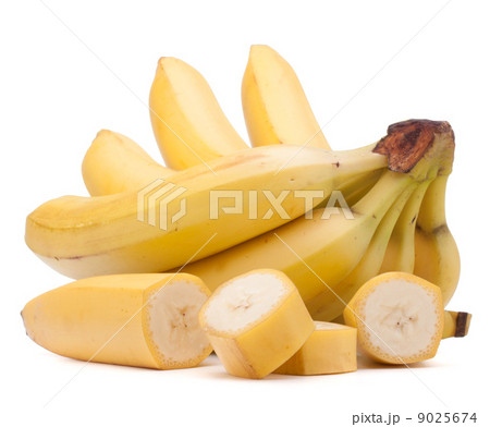 Bananas bunch isolated on white background cutout 9025674