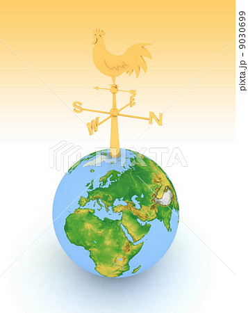 weathercock and globe on a white background 9030699