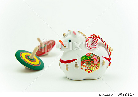 独楽と午の土鈴 9033217