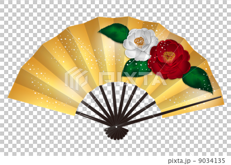 椿 扇子_01 紅白 椿 扇子_01 紅白 9034135