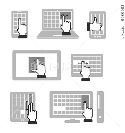 Guide with basic gestures to work with modern...のイラスト素材 [9036083] - PIXTA