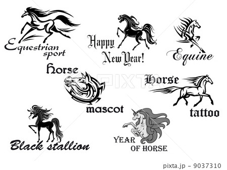 Black horse stallions mascots Black horse stallions mascots 9037310