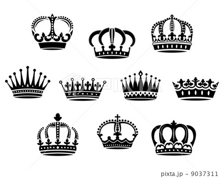 Medieval heraldic crowns set Medieval heraldic crowns set 9037311