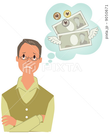 お金に悩むシニア男性 9050671