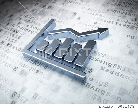 News concept: Silver Growth Graph on digital  9051478