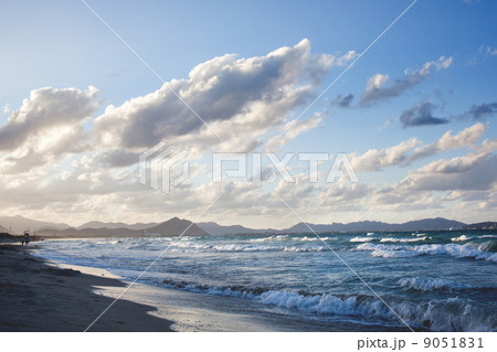 Sunset on beach of Can Picafort, Mallorca, Balearic Islands, Spa Sunset on beach of Can Picafort, Mallorca, Balearic Islands, Spa 9051831