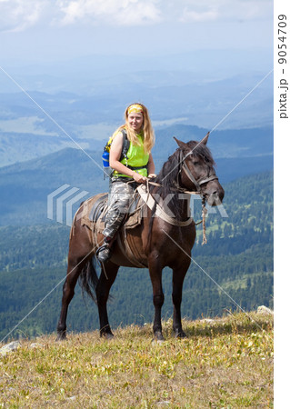 rider on horseback at mountains rider on horseback at mountains 9054709