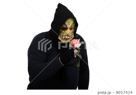 Glasses monster smelling pink rose 9057414