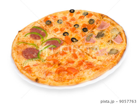 pizza four in one, clipping path pizza four in one, clipping path 9057763